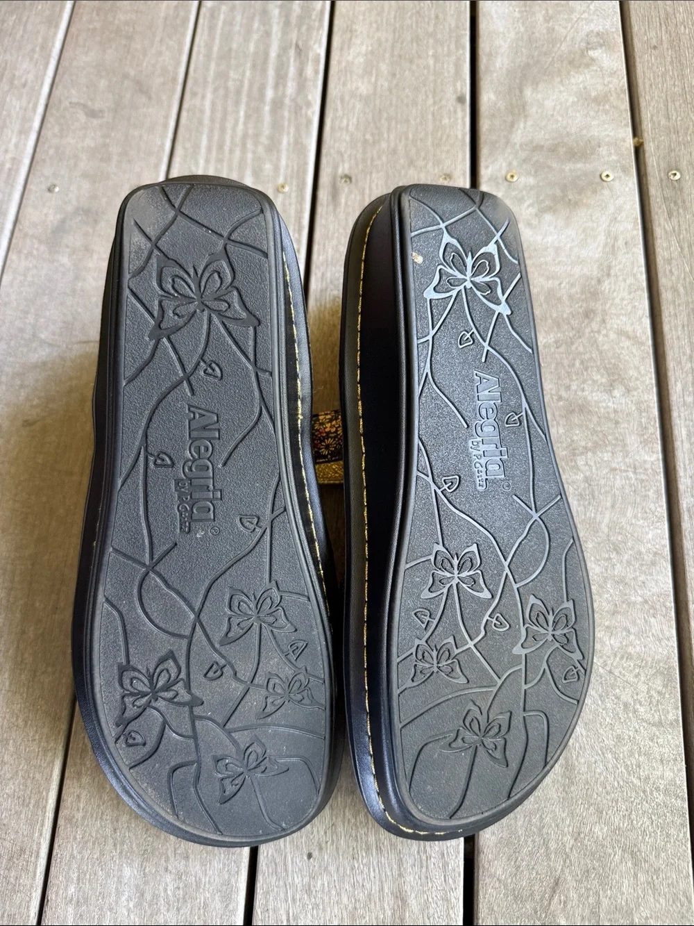 Alegria Women’s Leather Sandals Floral Print Size 39